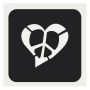 Glittertattoo Schablonen Peace Heart (5er Pack)
