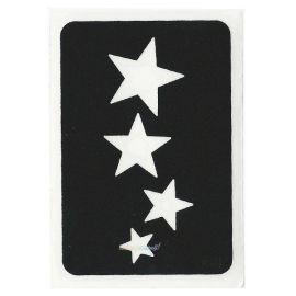 Glittertattoo Schablone Kaskadierende Sterne (5er Pack)