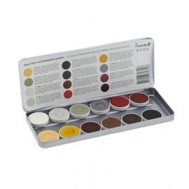 Superstar Aqua Face & Bodypaint Palette By Matteo

The Superstar Fearsome Faces palette contains 12 of Matteo Arfonotti's favorite Superstar colors for zombies, old age, gore, and illusion makeup! 