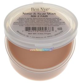 Ben Nye Nose & Scar Wax Fair 

Ben Nye's Nose & Scar Wax manipulates the appearance of real skin to imitate all sorts of fleshly distortions! Feign a broken nose, a witch's chin or bullet holes with this moldable yet firm medium. 