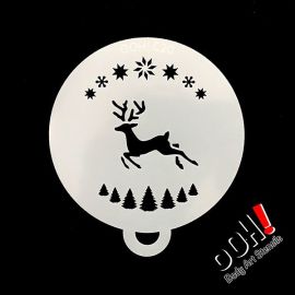 oOh Body Art Reindeer Stencil

OOh Facepainting stencils are designed to be symmetrical so you can just turn and rotate the stencils to go right around the face. You don't need to use a second stencil to mirror your background texture on the opposite si