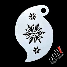 oOh Body Art Snowflake Storm Stencil

OOh Facepainting stencils are designed to be symmetrical so you can just turn and rotate the stencils to go right around the face. You don't need to use a second stencil to mirror your background texture on the oppo
