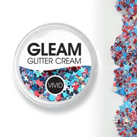 Vivid Gleam Chunky Glitter Cream- Red White 