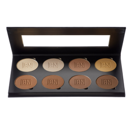 Ben Nye Sculpt & Contour compact powder palette with 8 refillable contour and highlight shades for professional face sculpting and defining.