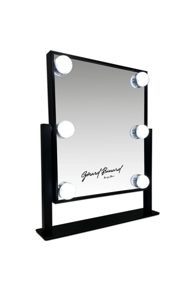 Schwarzer Hollywood-Schminkspiegel aus Metall mit 6 LEDs