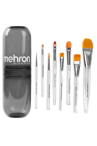 Mehron Brush holder with 8 Paradise Brushes