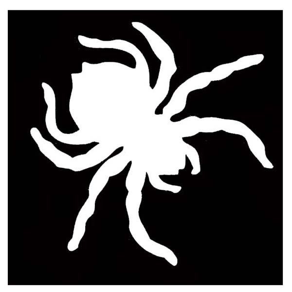 Glittertattoo Schablone Große Spinne (5er Pack)