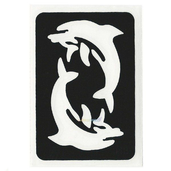 Glittertattoo Schablone Tanzender Delphin (5er Pack)
