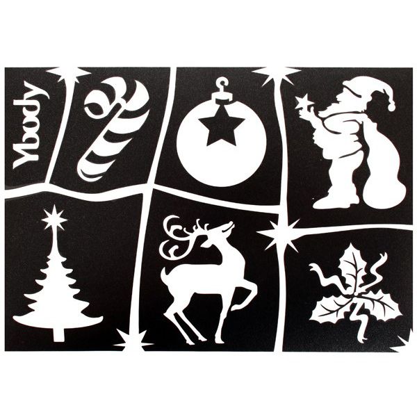 Weihnachten Glittertattoo Schablonen A5