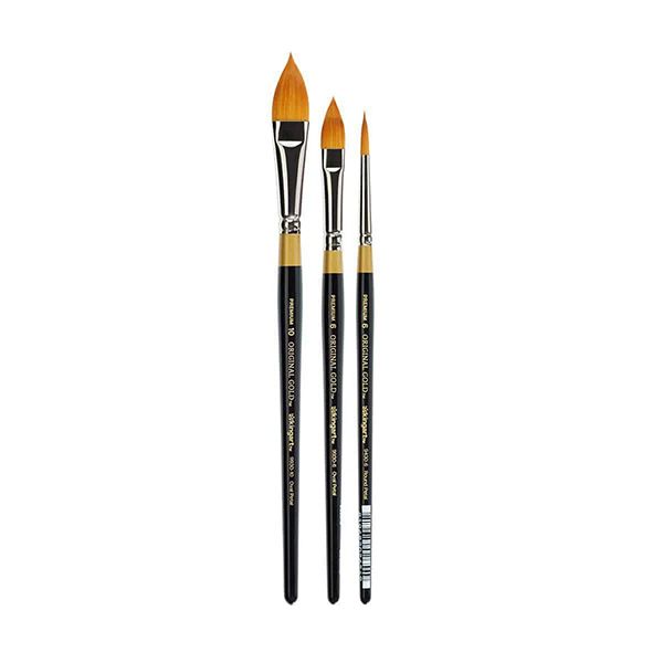 KINGART Original Golden Taklon Pinsel Set