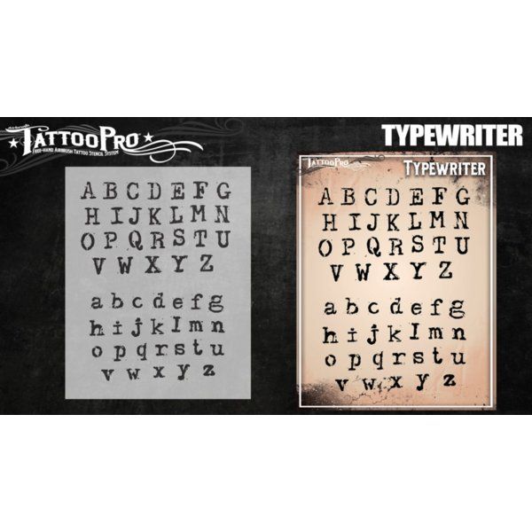 Wiser Airbrush Tattoo Schriftart: Typewriter