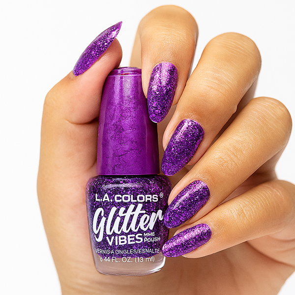 LA Colors Glitter Vibes Nagellak- Purple-Razzi