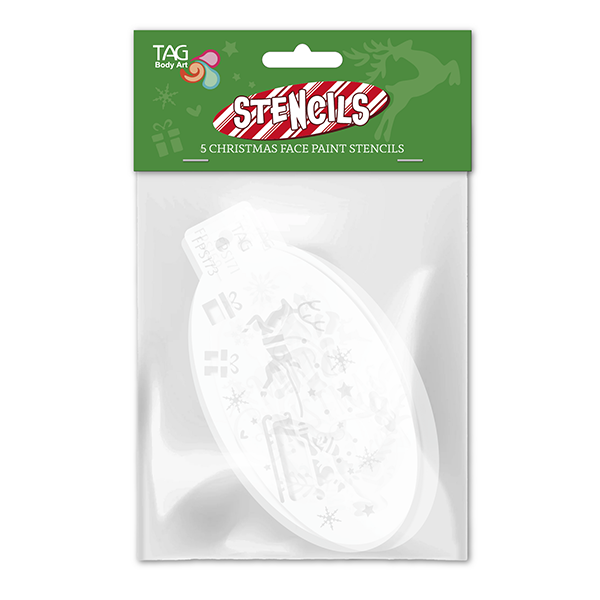 Christmas Face Painting Schablonen Set - 5 festliche Designs