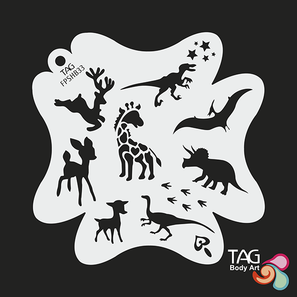 Tag Jurassic & Friends Schmink Schablone