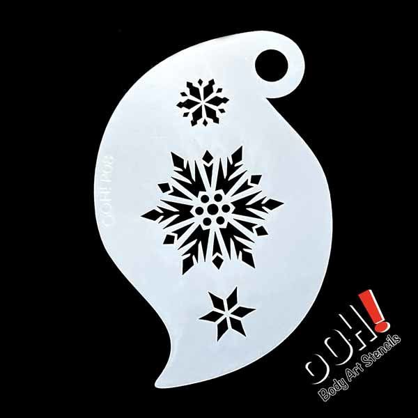 oOh Body Art Schneeflocken-Sturm-Schablone R08