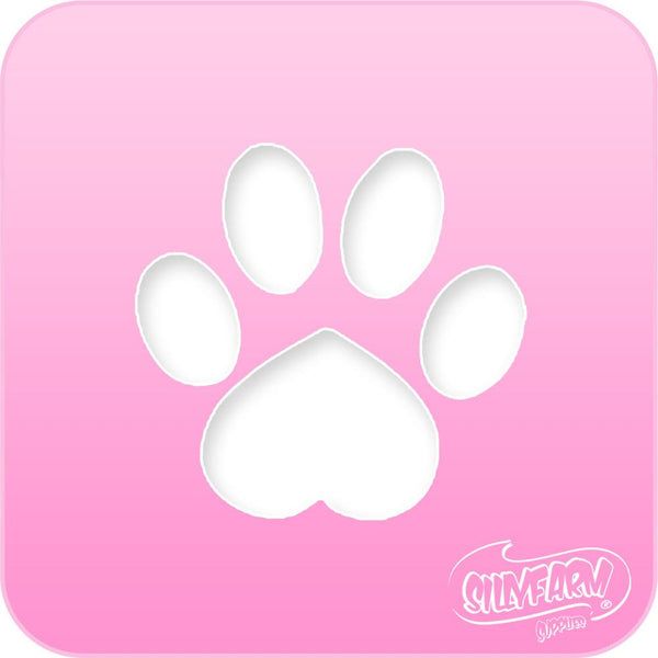 Facepaint Schablone Sillyfarm Hund Pfote