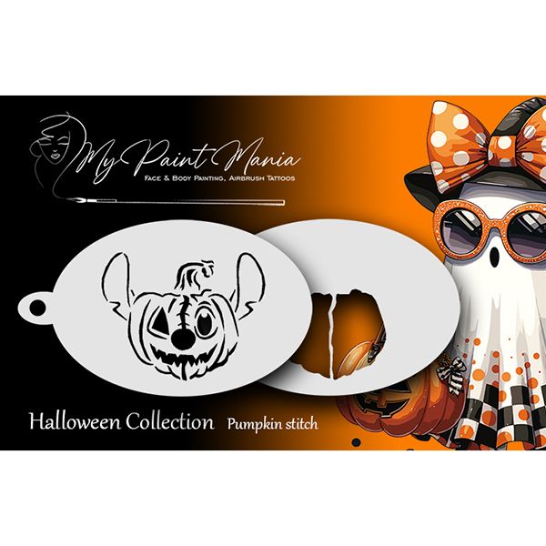 Facepainting Stencil Pumpkin Stitch