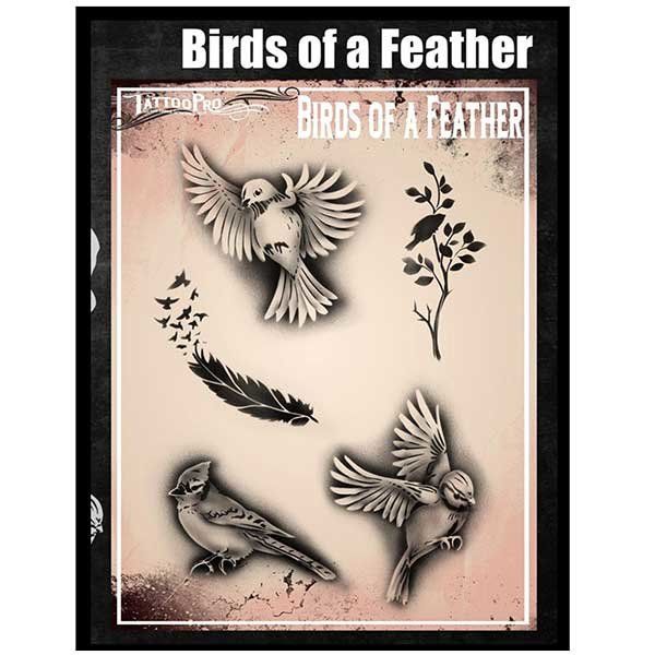 Wiser Airbrush Tattoo Vögel einer Feder
