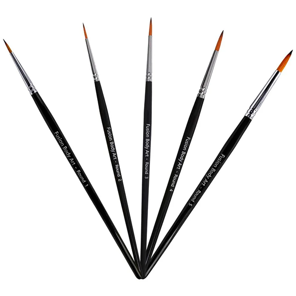 Fusion Body Art | Professionelle Gesichtsfarbe Pinsel - SET OF 5 Runde